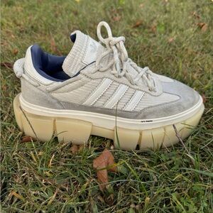 Adidas Ivy Park Cream and Gray Sneakers